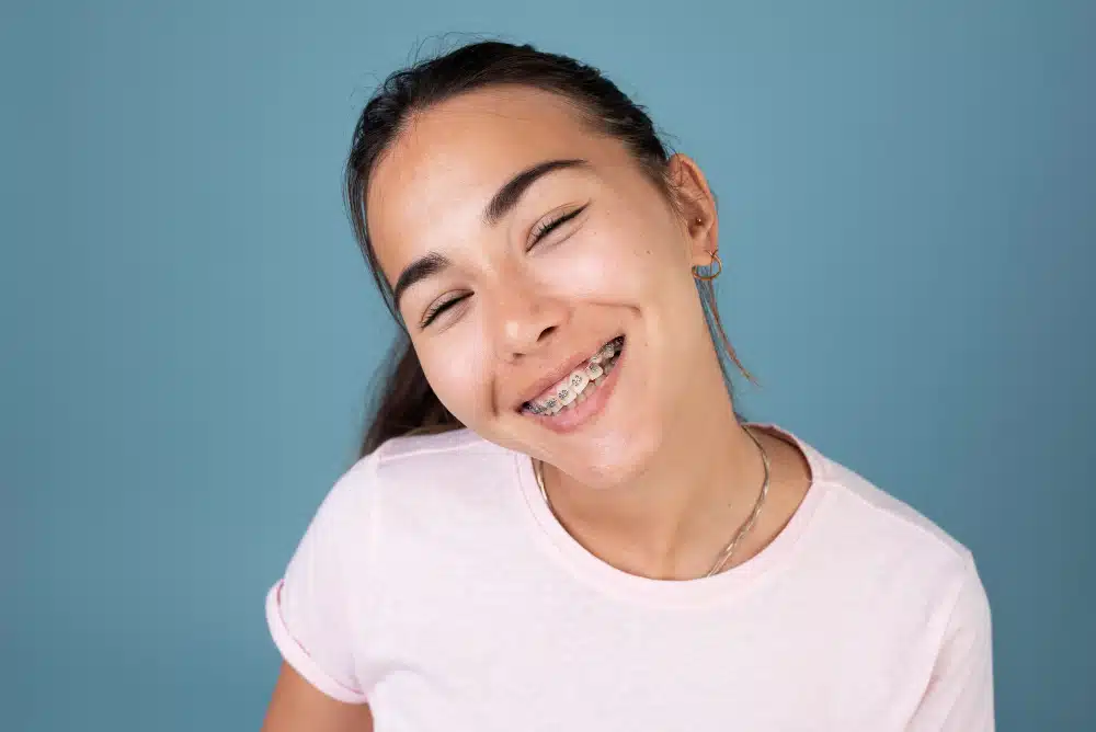 Young girl smiling with eyes closed for Virtual Consultation at Smile City Orthodontics Sunnyvale TX